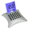 Branded Promotional MULTIFUNCTION CALCULATOR CLOCK ON HEAVY METAL BASE in Silver Calculator From Concept Incentives.