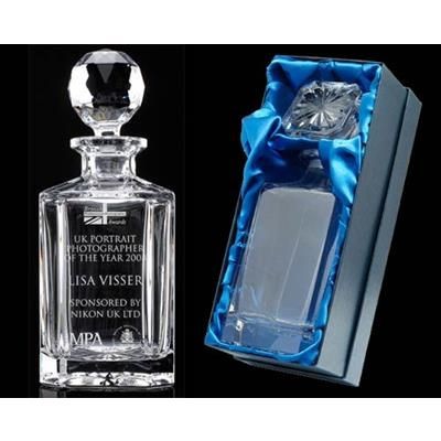 Branded Promotional LARGE PLAIN CRYSTAL SQUARE DECANTER Decanter From Concept Incentives.