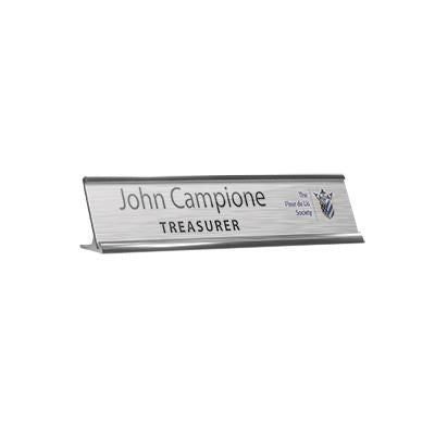 Branded Promotional METAL DESK NAMEPLATE HOLDER Nameplate From Concept Incentives.
