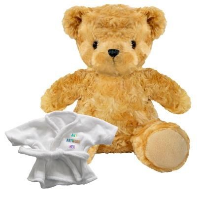 Branded Promotional PRINTED PROMOTIONAL SOFT TOY 19CM VICTORIA TEDDY BEAR with Dressing Gown Soft Toy From Concept Incentives.