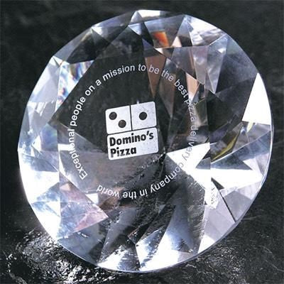 Branded Promotional CRYSTAL DIAMOND Paperweight From Concept Incentives.