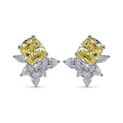 Branded Promotional SIMULATED CZ DIAMOND AND LAB CREATED CITRINE GEMSTONE STUD EARRINGS Jewellery From Concept Incentives.