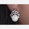 Branded Promotional SIMULATED DIAMOND AND PEARL DROP EARRINGS Jewellery From Concept Incentives.