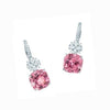 Branded Promotional SWAROVSKI ELEMENT SIMULATED DIAMOND AND PINK GEMSTONE DROP EARRINGS Jewellery From Concept Incentives.