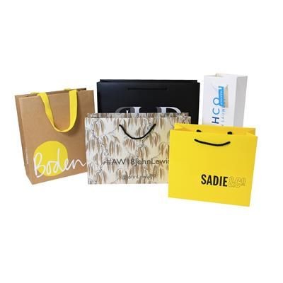 Branded Promotional DISCOVERY HAND FINISHED PAPER LAMINATED CARRIER BAG Carrier Bag From Concept Incentives.