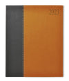 Branded Promotional NEWHIDE BICOLOUR QUARTO DESK DIARY in Orange from Concept Incentives