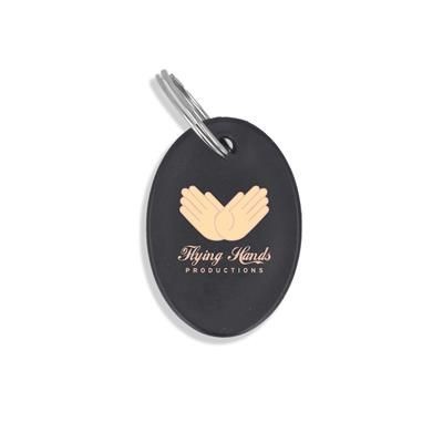 Branded Promotional RECYCLED DELUXE KEYRING LONG OVAL Keyring From Concept Incentives.