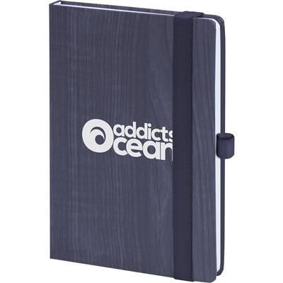 Branded Promotional FOREST NOTE BOOK in Navy Blue Notebook From Concept Incentives.