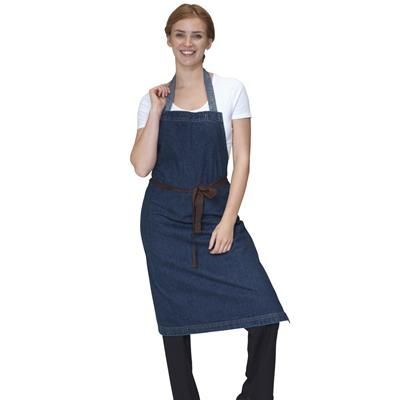Branded Promotional DENNYS WASHED DENIM BIB APRON Apron From Concept Incentives.