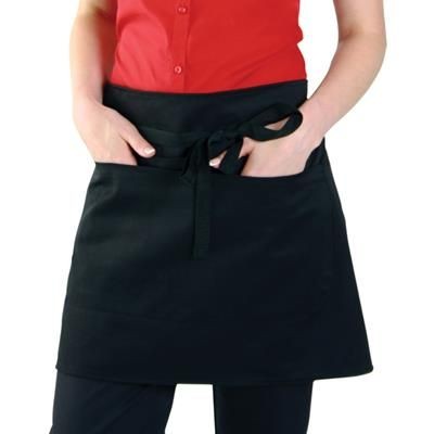 Branded Promotional DENNYS ECONOMY SHORT BAR APRON with Pocket in Black Apron From Concept Incentives.