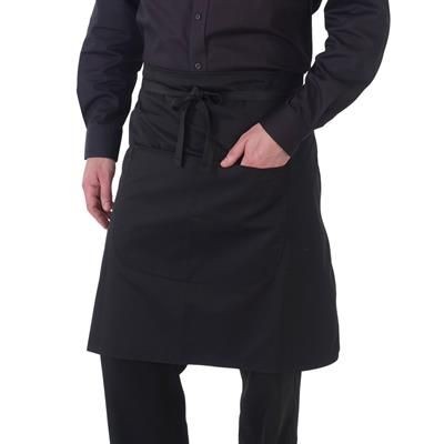 Branded Promotional DENNYS ECONOMY WAIST APRON with Pocket in Black Apron From Concept Incentives.