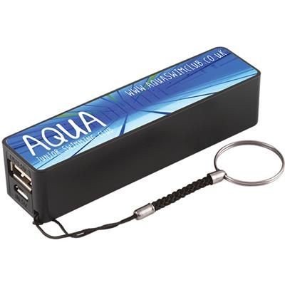 Branded Promotional EVO 2200 POWER BANK in Black Charger From Concept Incentives.