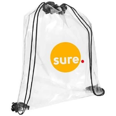 Branded Promotional CLEAR TRANSPARENT PVC DRAWSTRING BAG Bag From Concept Incentives.