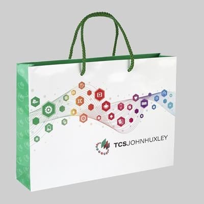 Branded Promotional DRIVER LUXURY PAPER CARRIER BAG with Gloss Finish & Shoulder Rope Handles Carrier Bag From Concept Incentives.