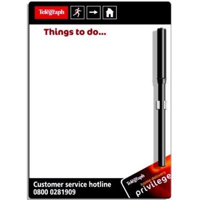 Branded Promotional DRY WIPE BOARD Wipe Clean Whiteboard From Concept Incentives.
