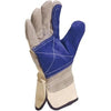 Branded Promotional VENITEX COWHIDE SPLIT LEATHER GLOVES in Blue & Grey Gloves From Concept Incentives.