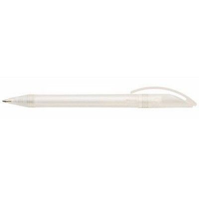 Branded Promotional PRODIR TWIST ACTION BALL PEN in Clear Transparent Frosted Finish Pen From Concept Incentives.