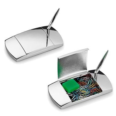 Branded Promotional SILVER PLATED METAL PEN STAND AND DESK TIDY ORGANIZER Pen From Concept Incentives.