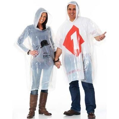 Branded Promotional DISPOSABLE RAIN PONCHO with Print Poncho From Concept Incentives.