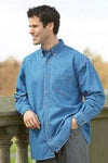 Branded Promotional DENIM SHIRT in Blue Shirt From Concept Incentives.