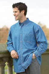 Branded Promotional DENIM SHIRT in Blue Shirt From Concept Incentives.