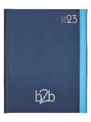 Branded Promotional DUO MANAGEMENT DESK DIARY Diary in Blue and Silver from Concept Incentives.