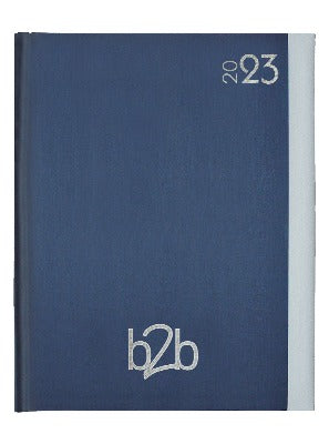Branded Promotional DUO MANAGEMENT DESK DIARY Diary in Blue and Silver from Concept Incentives.