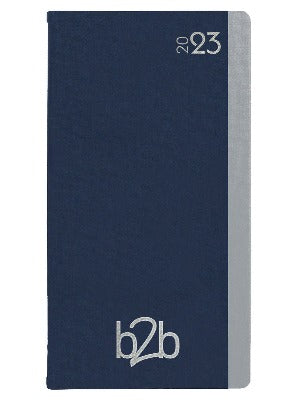 Branded Promotional DUO POCKET WEEK TO VIEW PORTRAIT POCKET DIARY in Blue and Silver from Concept Incentives
