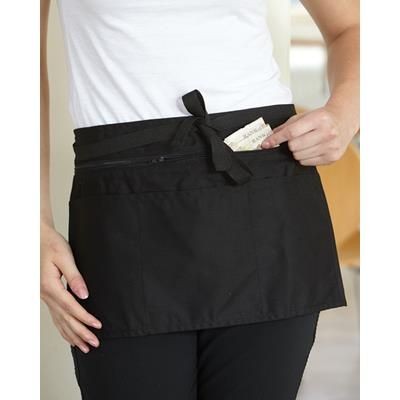 Branded Promotional DENNYS FULL ZIP MULTI POCKET MONEY APRON in Black Apron From Concept Incentives.