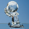 Branded Promotional 6CM OPTICAL GLASS GLOBE MOUNTED ON HAND AWARD Globe From Concept Incentives.