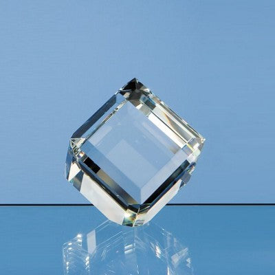 Branded Promotional 6CM OPTICAL GLASS BEVEL EDGE CUBE PAPERWEIGHT Paperweight From Concept Incentives.