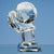 Branded Promotional 8CM OPTICAL GLASS GLOBE MOUNTED ON HAND AWARD Globe From Concept Incentives.