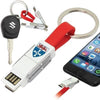 Branded Promotional MAGNETIC SLIDE USB CABLE KEYRING - 3-IN-1 Cable From Concept Incentives.