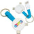 Branded Promotional MAGNETIC ROUND USB CABLE KEYRING - 3-IN-1 Cable From Concept Incentives.