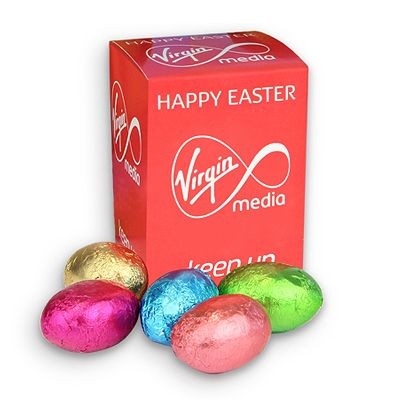 Branded Promotional PERSONALISED EASTER BOX OF MINI CHOCOLATE EGGS Chocolate From Concept Incentives.
