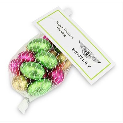 Branded Promotional PERSONALISED EASTER NET OF MINI CHOCOLATE EGGS Chocolate From Concept Incentives.