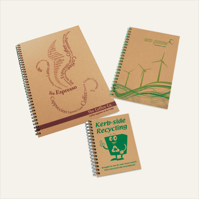 Branded Promotional ENVIRO-SMART NATURAL WIRO BOUND NOTE PAD Notepad from Concept Incentives