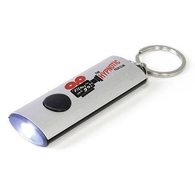 Branded Promotional OVAL METALLIC KEYRING in Silver Torch From Concept Incentives.