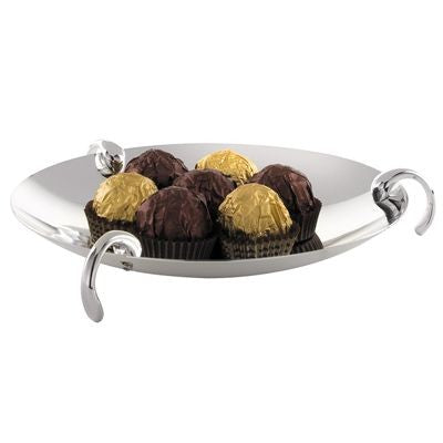 Branded Promotional ROUND METAL BOWL with Three Feet in Silver Bowl From Concept Incentives.