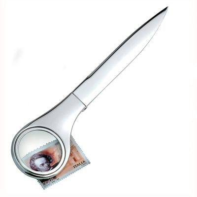 Branded Promotional METAL LETTER OPENER with Magnifier in Silver Letter Opener From Concept Incentives.