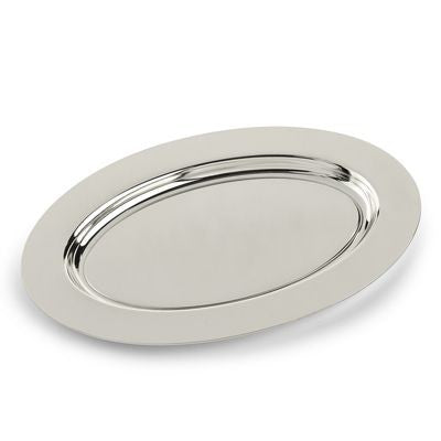 Branded Promotional SMOOTH OVAL METAL PLATE in Silver Plate From Concept Incentives.