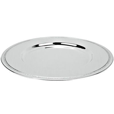 Branded Promotional ROUND METAL UNDERPLATE in Silver Plate From Concept Incentives.