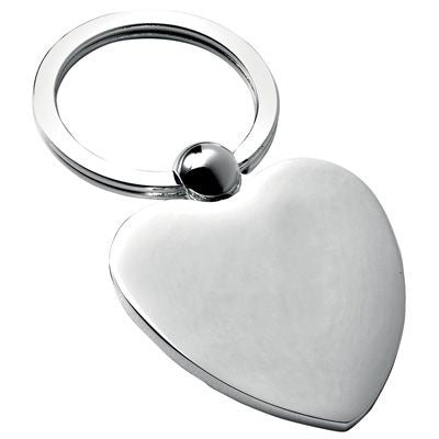 Branded Promotional METAL HEART KEYRING in Silver Bookmark From Concept Incentives.