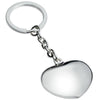 Branded Promotional METAL HEART KEYRING in Silver with Chain Bookmark From Concept Incentives.