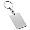 Branded Promotional RECTANGULAR METAL KEYRING in Silver Keyring From Concept Incentives.