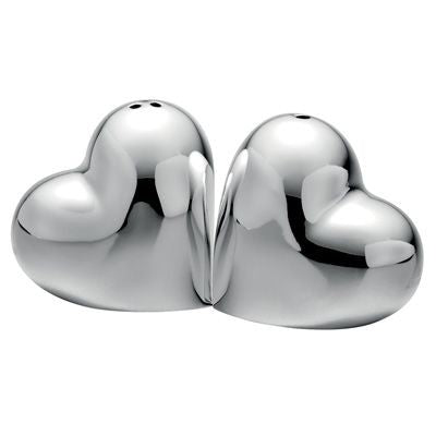 Branded Promotional HEART SHAPE METAL SALT & PEPPER SHAKERS in Silver Salt &amp; Pepper Set From Concept Incentives.