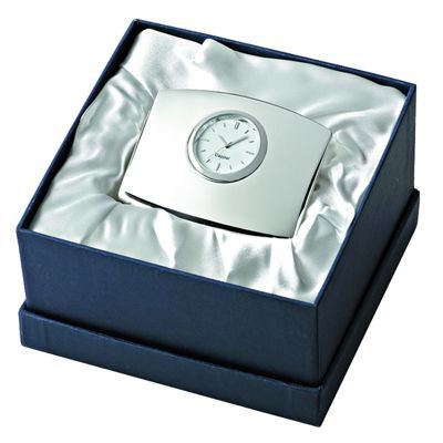 Branded Promotional JUMBO METAL DESK CLOCK in Silver Clock From Concept Incentives.