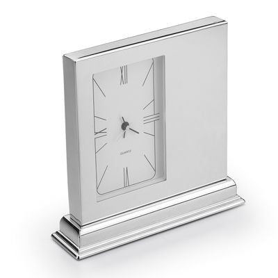 Branded Promotional FAMILY METAL DESK CLOCK in Silver Clock From Concept Incentives.