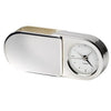 Branded Promotional AURELIA METAL FOLDING TRAVEL ALARM CLOCK in Silver Clock From Concept Incentives.