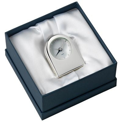 Branded Promotional METAL TRAVEL ALARM CLOCK in Silver Clock From Concept Incentives.